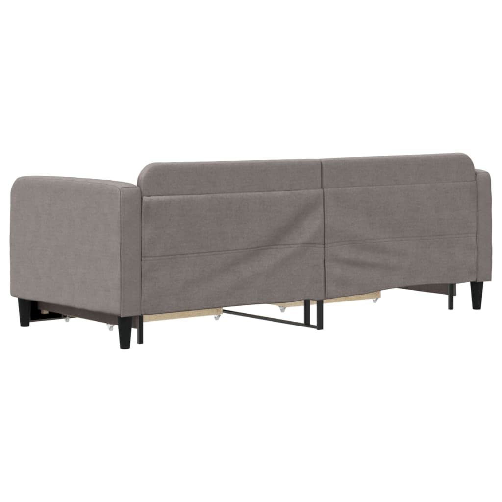 Slaapbank met onderschuifbed en lades 80x200 cm stof taupe is nu te koop bij PeponiXL, paradijselijk wonen!