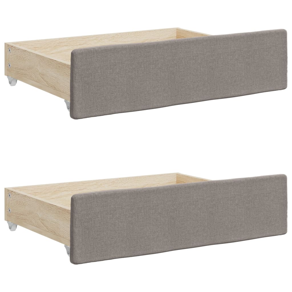 Slaapbank met onderschuifbed en lades 80x200 cm stof taupe is nu te koop bij PeponiXL, paradijselijk wonen!