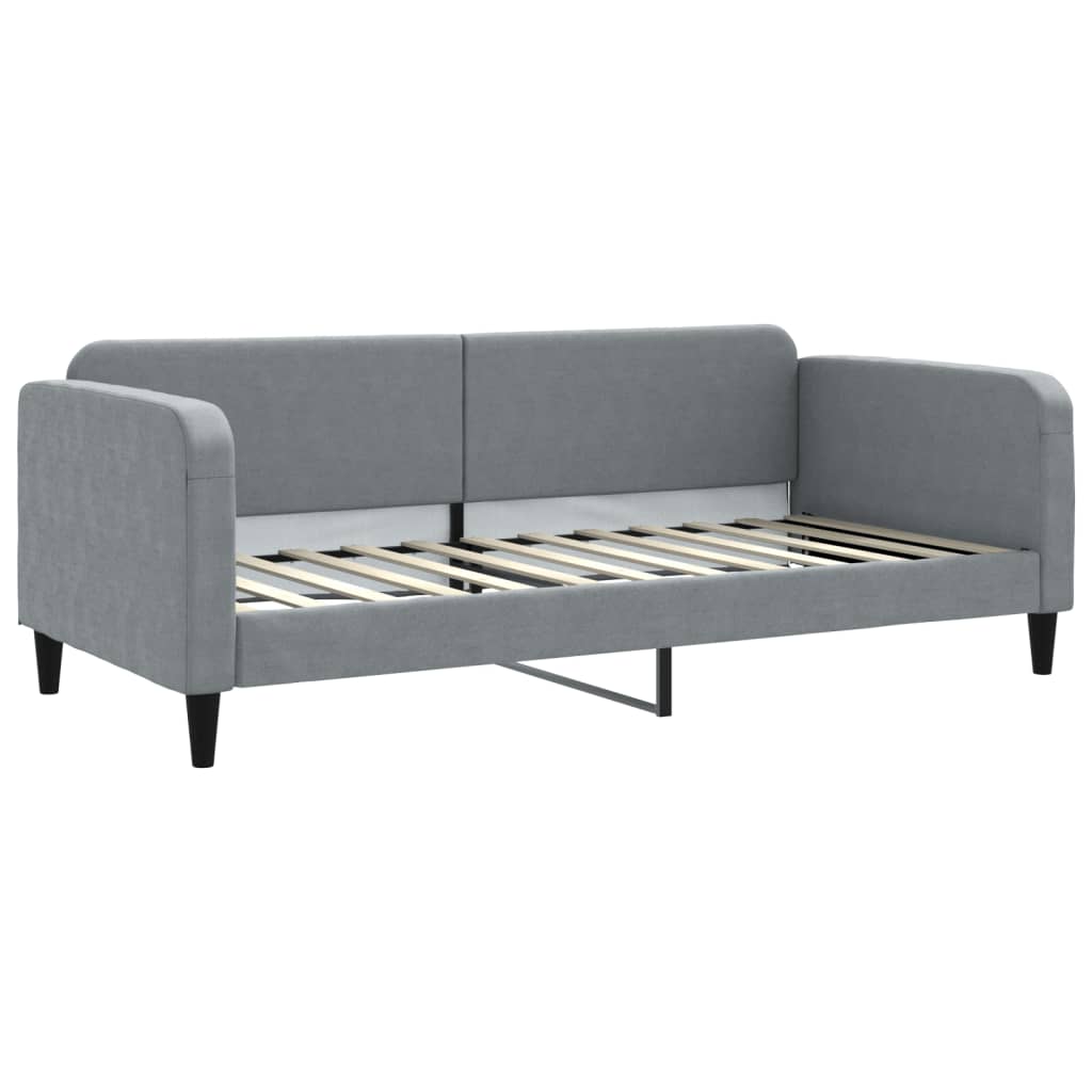 Slaapbank met onderschuifbed en lades 90x200 cm stof lichtgrijs is nu te koop bij PeponiXL, paradijselijk wonen!