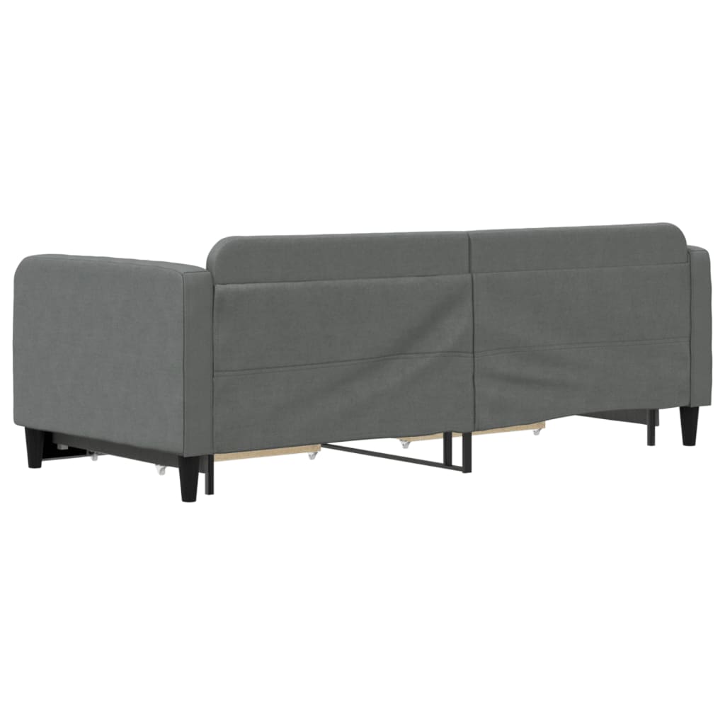 Slaapbank onderschuifbed en lades 90x200 cm stof donkergrijs is nu te koop bij PeponiXL, paradijselijk wonen!