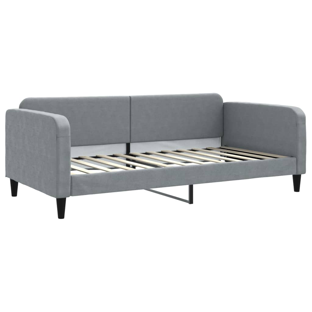 Slaapbank onderschuifbed en lades 100x200 cm stof lichtgrijs is nu te koop bij PeponiXL, paradijselijk wonen!