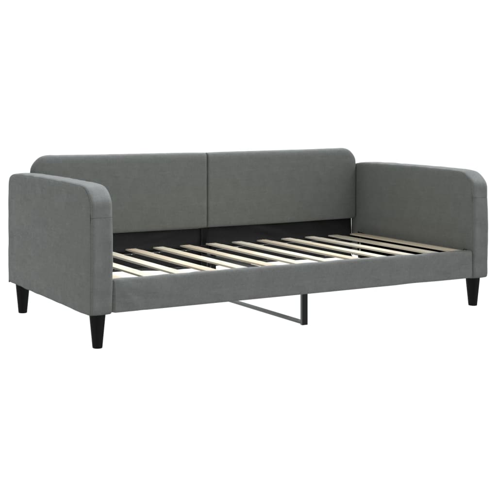 Slaapbank onderschuifbed en lades 100x200 cm stof donkergrijs is nu te koop bij PeponiXL, paradijselijk wonen!