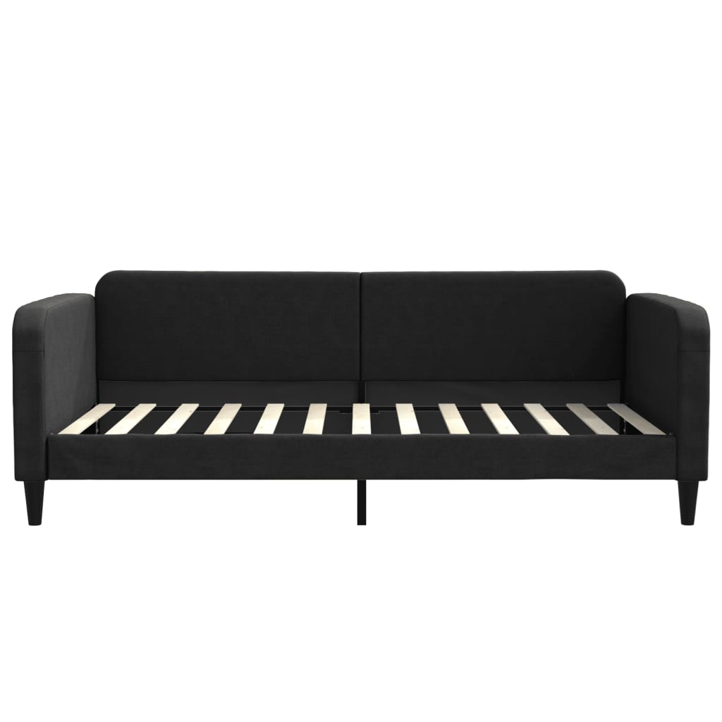 Slaapbank met onderschuifbed en lades 100x200 cm stof zwart is nu te koop bij PeponiXL, paradijselijk wonen!