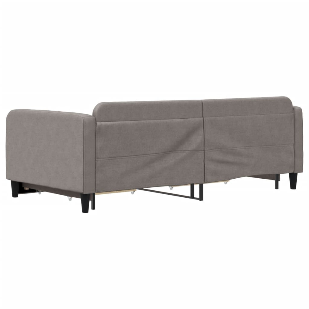 Slaapbank met onderschuifbed en lades 100x200 cm stof taupe is nu te koop bij PeponiXL, paradijselijk wonen!