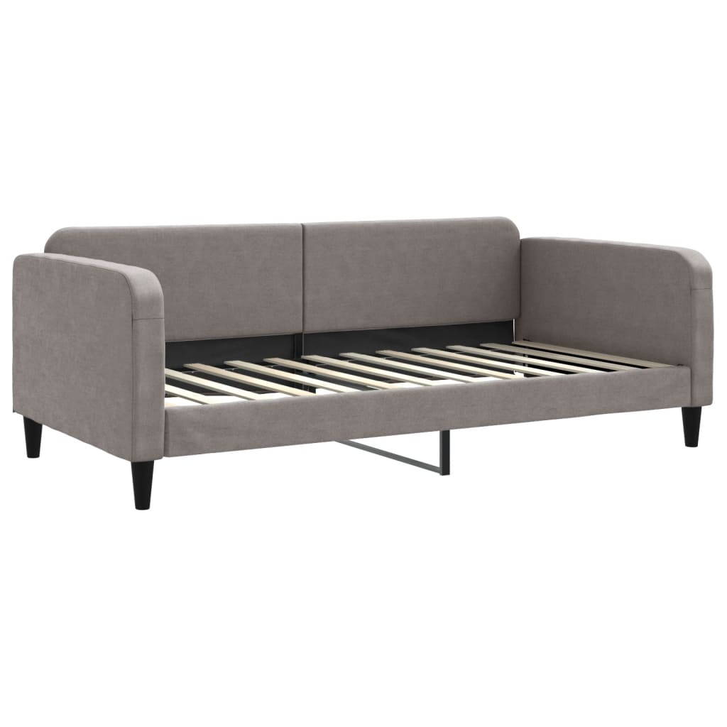 Slaapbank met onderschuifbed en lades 100x200 cm stof taupe is nu te koop bij PeponiXL, paradijselijk wonen!