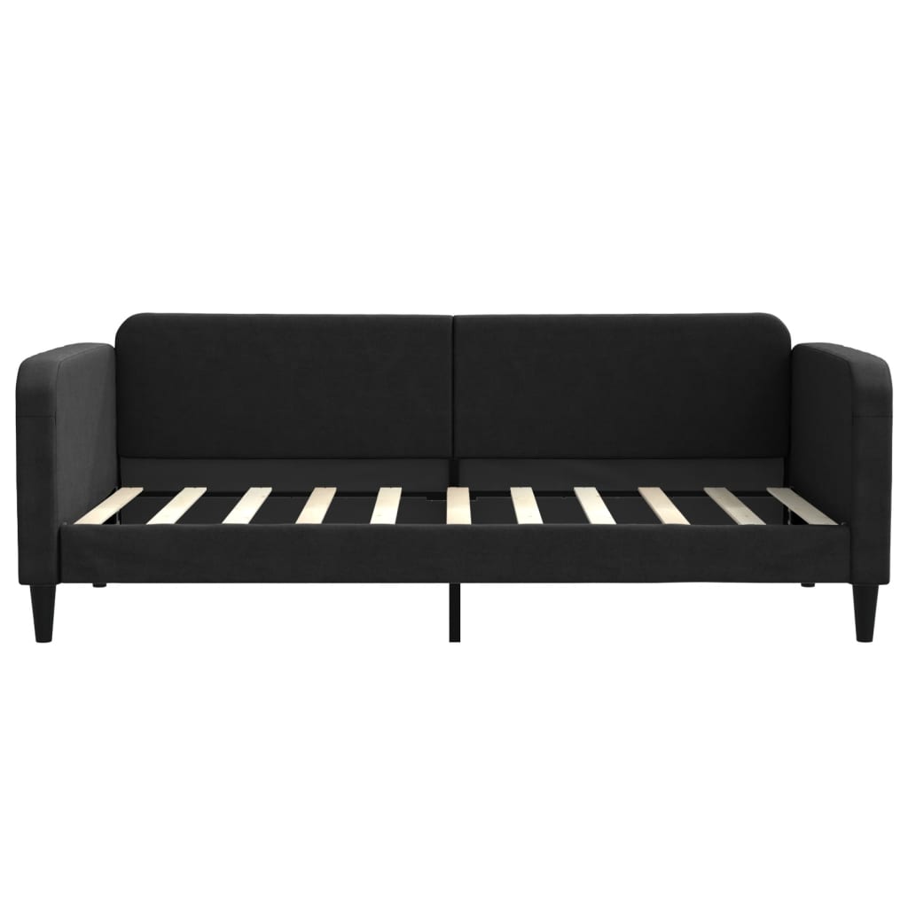 Slaapbank met onderschuifbed en lades 90x190 cm stof zwart is nu te koop bij PeponiXL, paradijselijk wonen!