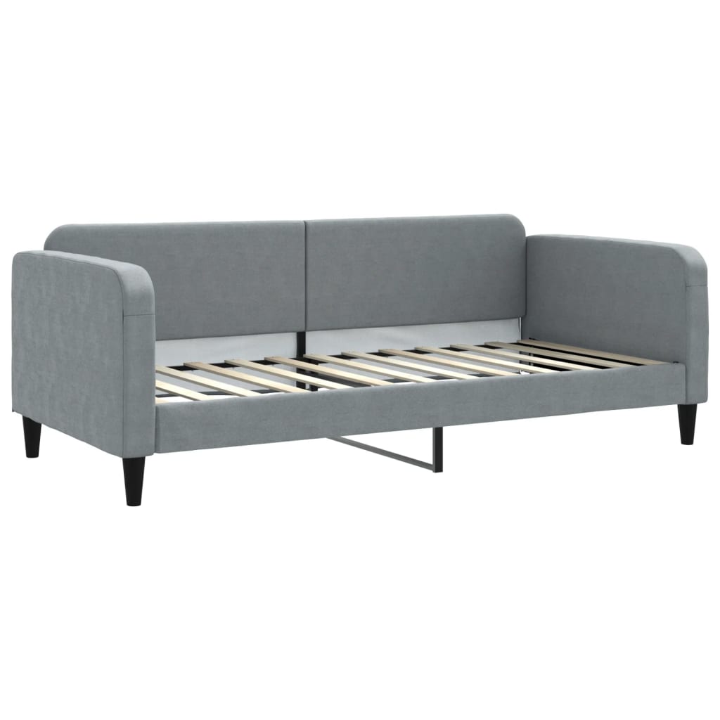 Slaapbank met onderschuifbed en lades 90x200 cm stof lichtgrijs is nu te koop bij PeponiXL, paradijselijk wonen!