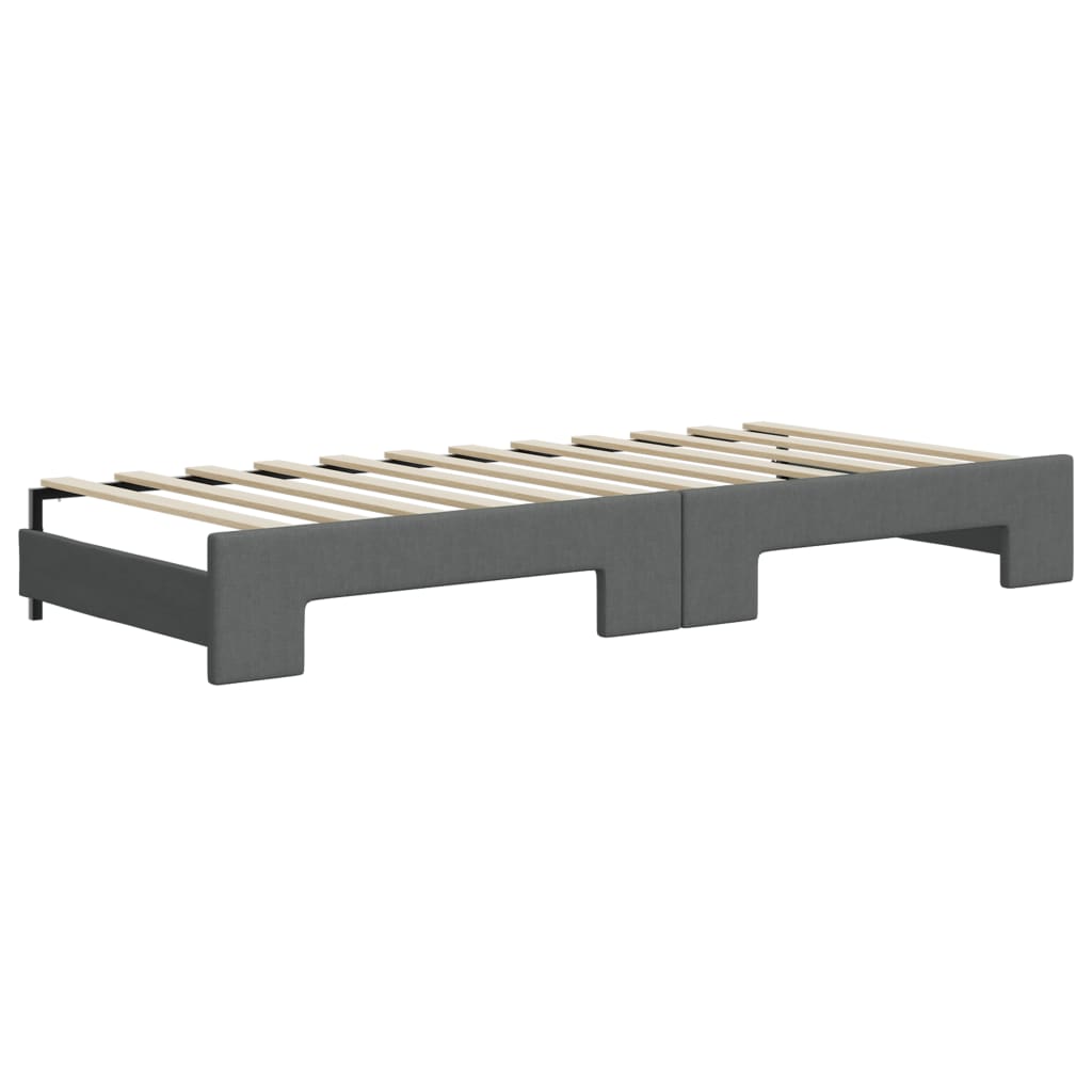 Slaapbank onderschuifbed en lades 90x200 cm stof donkergrijs is nu te koop bij PeponiXL, paradijselijk wonen!