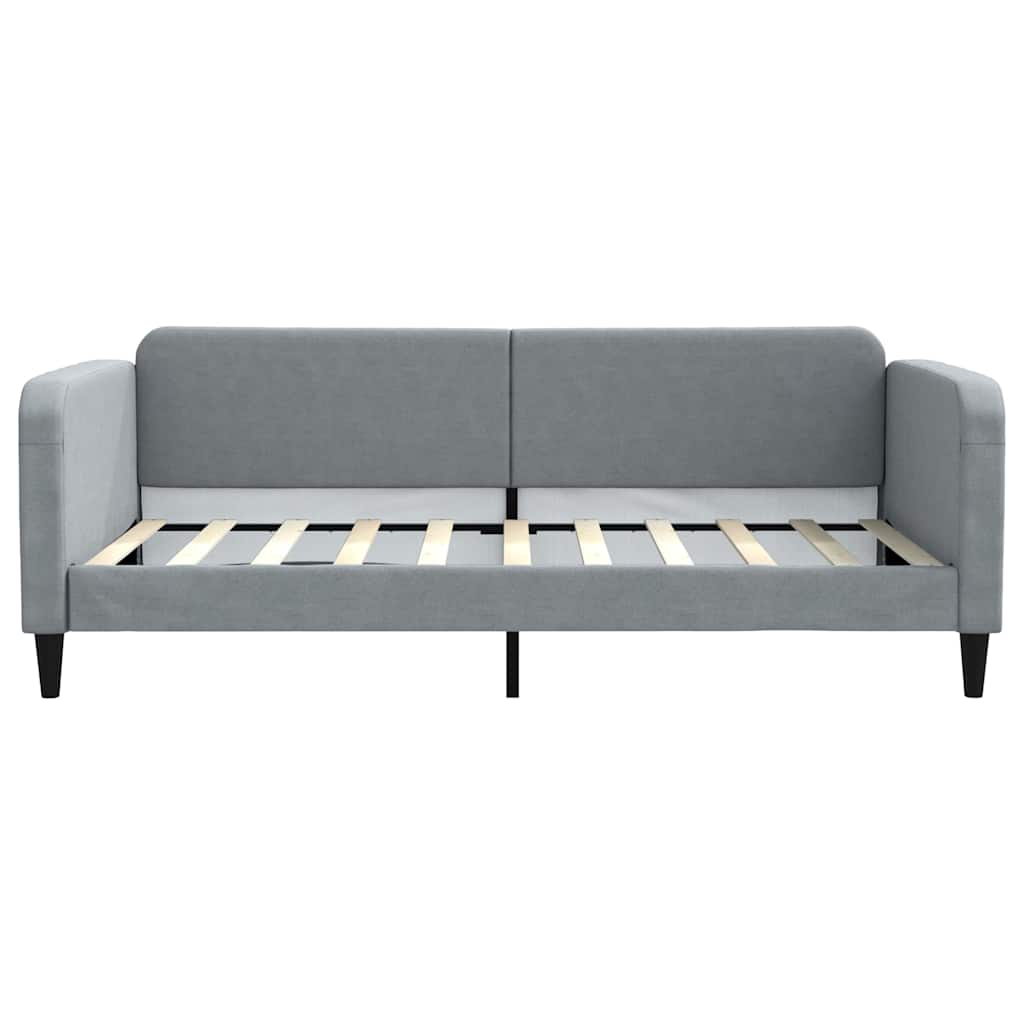 Slaapbank met onderschuifbed lades 100x190 cm stof lichtgrijs is nu te koop bij PeponiXL, paradijselijk wonen!