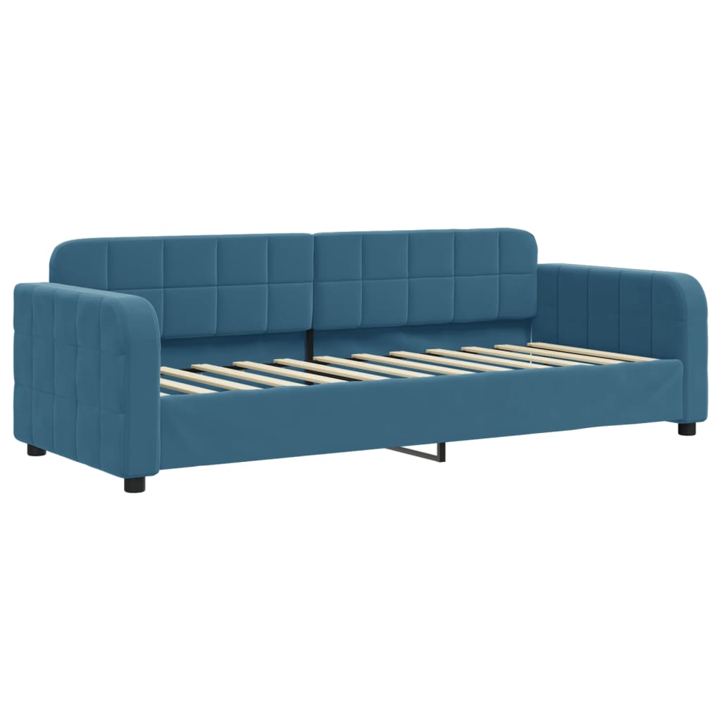 Slaapbank met matras 80x200 cm fluweel blauw is nu te koop bij PeponiXL, paradijselijk wonen!