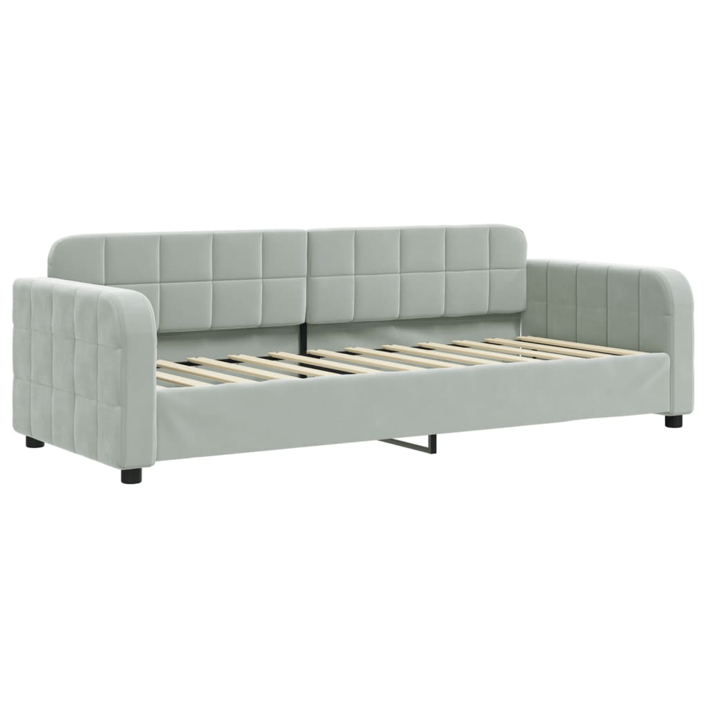 Slaapbank met matras 80x200 cm fluweel lichtgrijs is nu te koop bij PeponiXL, paradijselijk wonen!