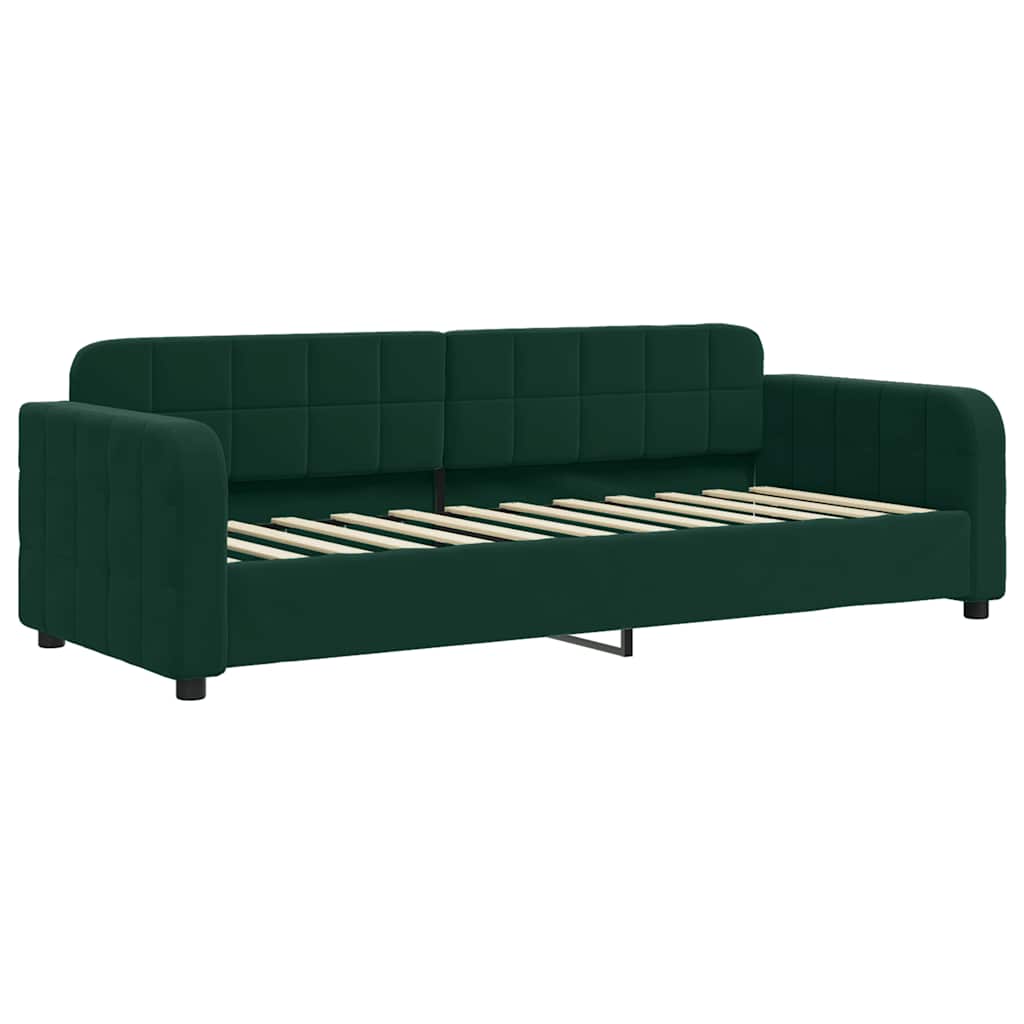 Slaapbank met matras 80x200 cm fluweel donkergroen is nu te koop bij PeponiXL, paradijselijk wonen!