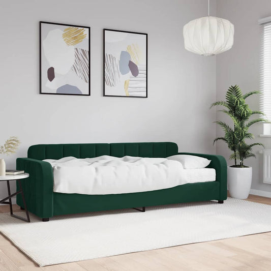 Slaapbank met matras 80x200 cm fluweel donkergroen is nu te koop bij PeponiXL, paradijselijk wonen!
