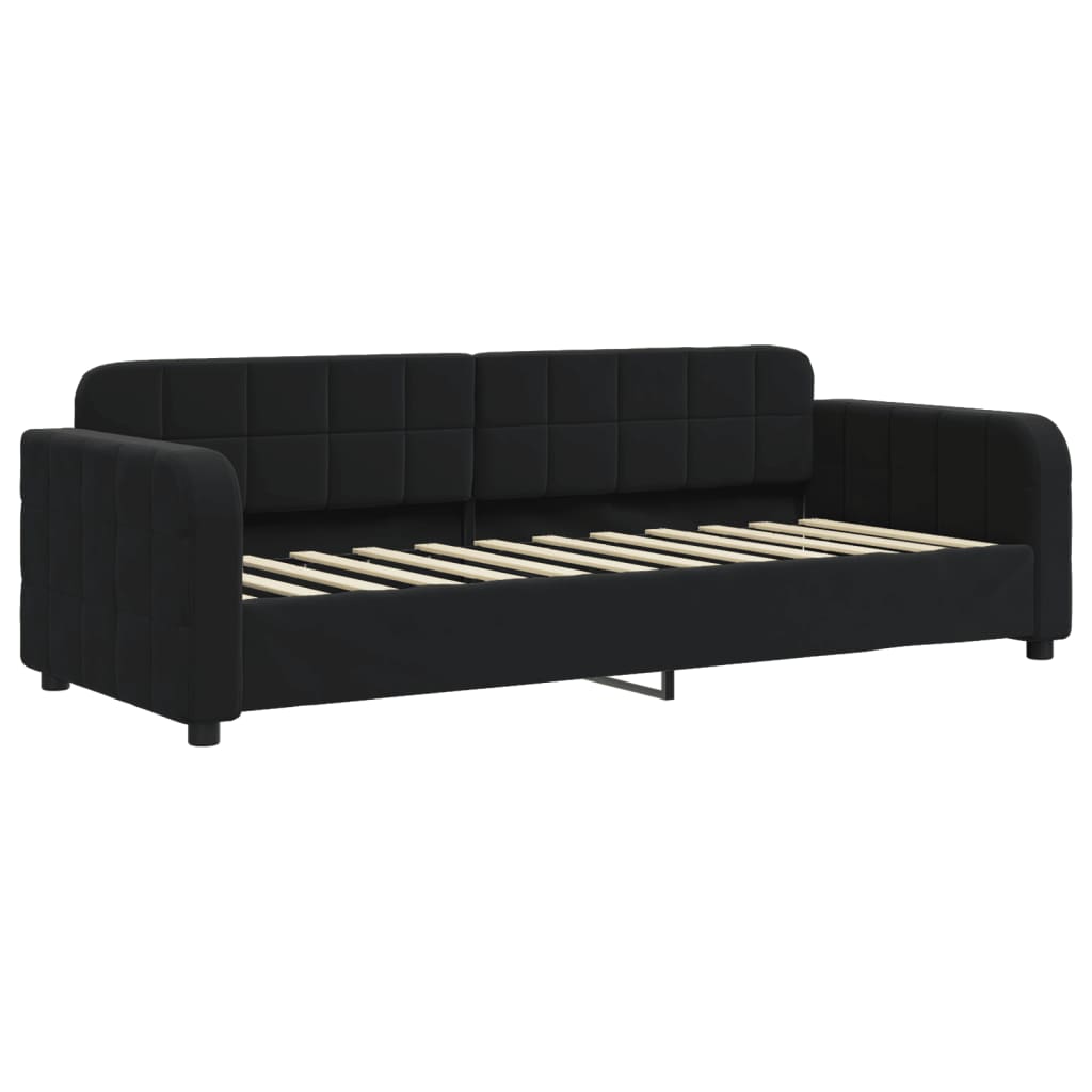 Slaapbank met matras 80x200 cm fluweel zwart is nu te koop bij PeponiXL, paradijselijk wonen!