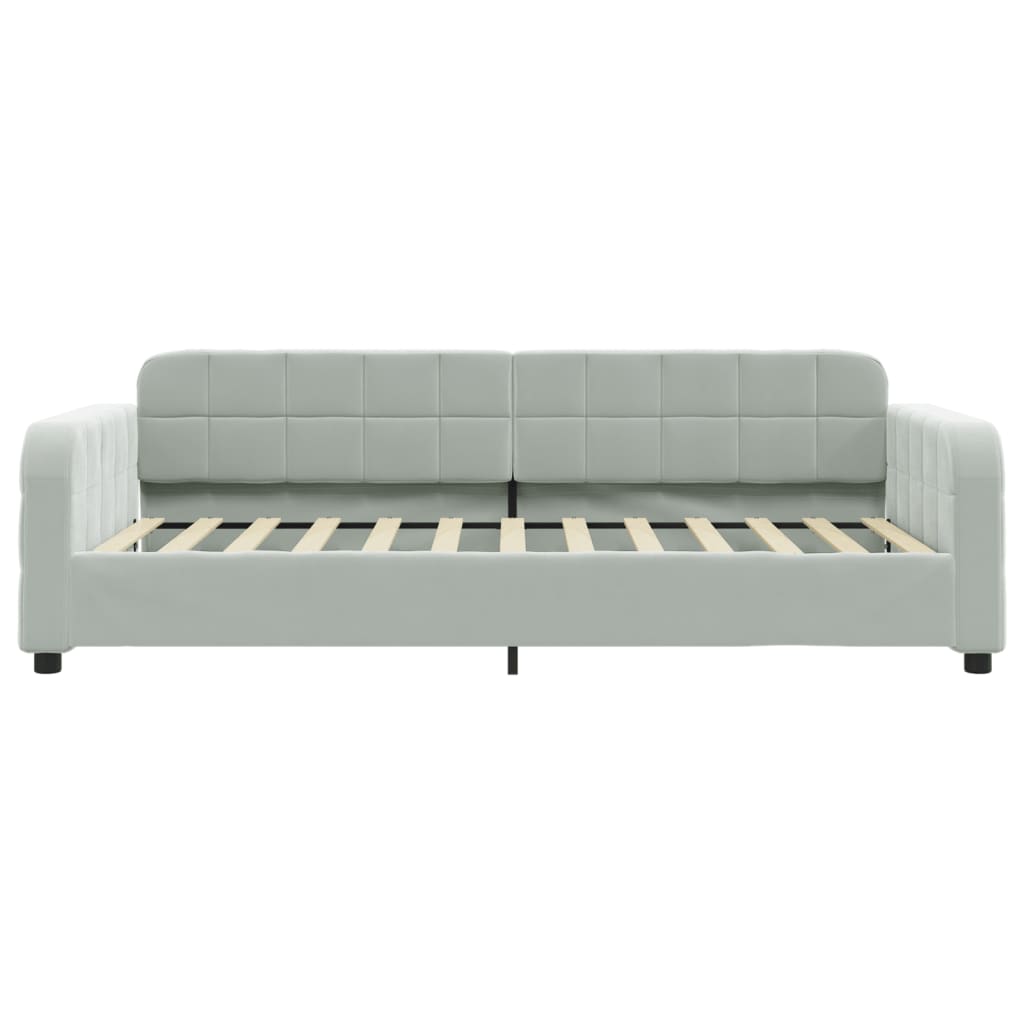 Slaapbank met matras 90x200 cm fluweel lichtgrijs is nu te koop bij PeponiXL, paradijselijk wonen!