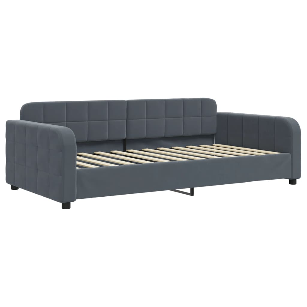 Slaapbank met matras 90x200 cm fluweel donkergrijs is nu te koop bij PeponiXL, paradijselijk wonen!