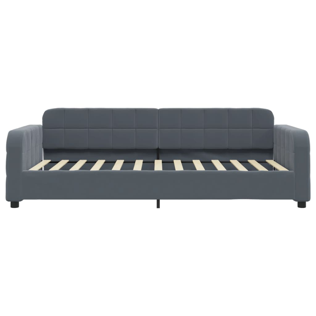 Slaapbank met matras 90x200 cm fluweel donkergrijs is nu te koop bij PeponiXL, paradijselijk wonen!