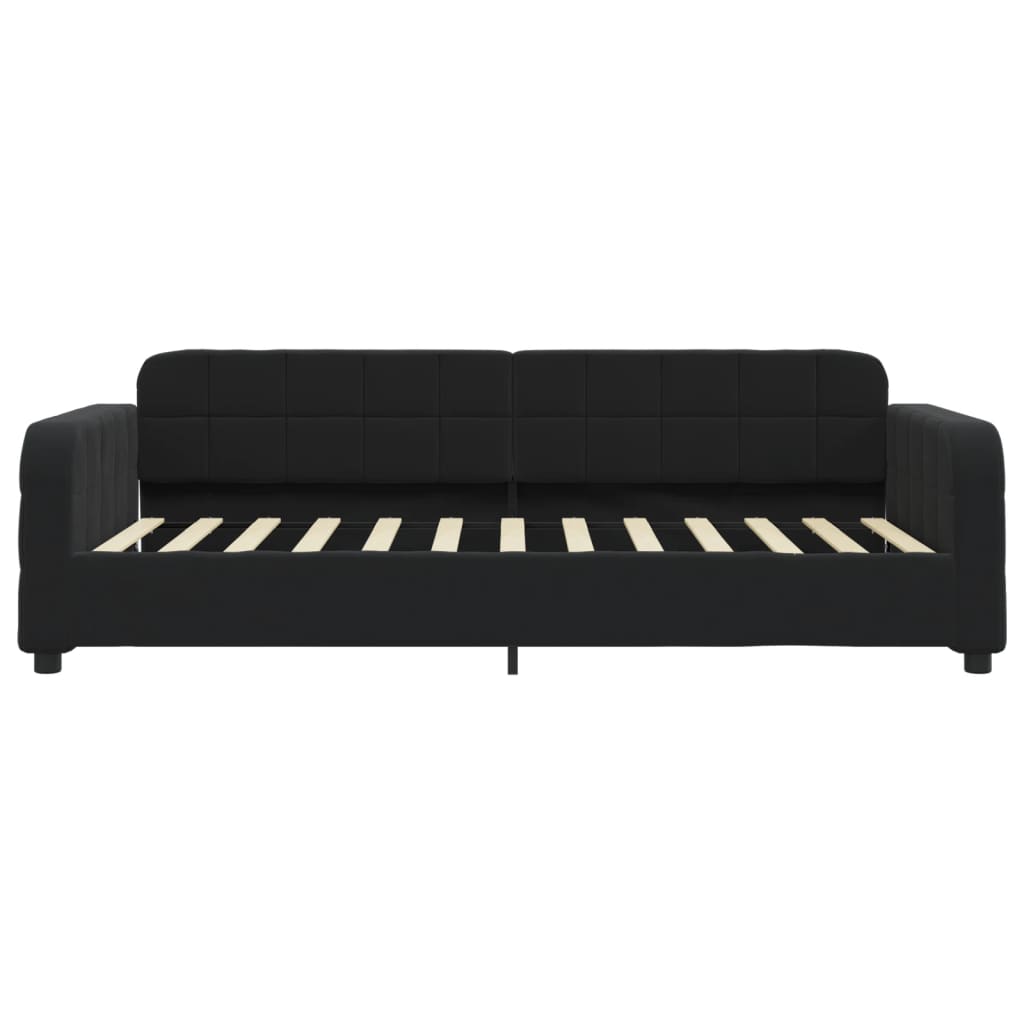 Slaapbank met matras 90x200 cm fluweel zwart is nu te koop bij PeponiXL, paradijselijk wonen!