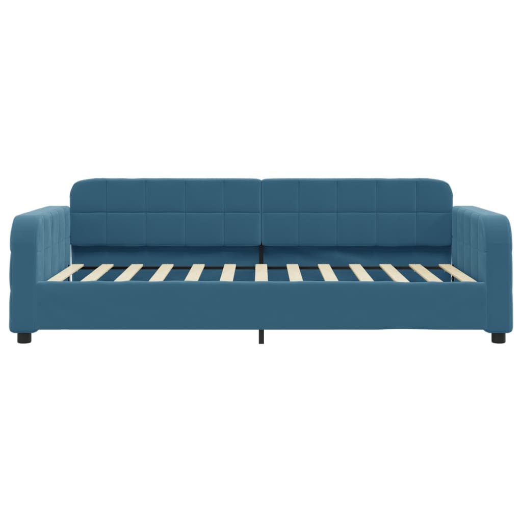 Slaapbank met matras 100x200 cm fluweel blauw is nu te koop bij PeponiXL, paradijselijk wonen!