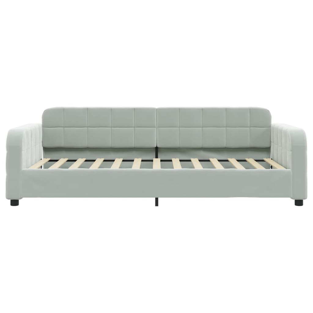 Slaapbank met matras 100x200 cm fluweel lichtgrijs is nu te koop bij PeponiXL, paradijselijk wonen!
