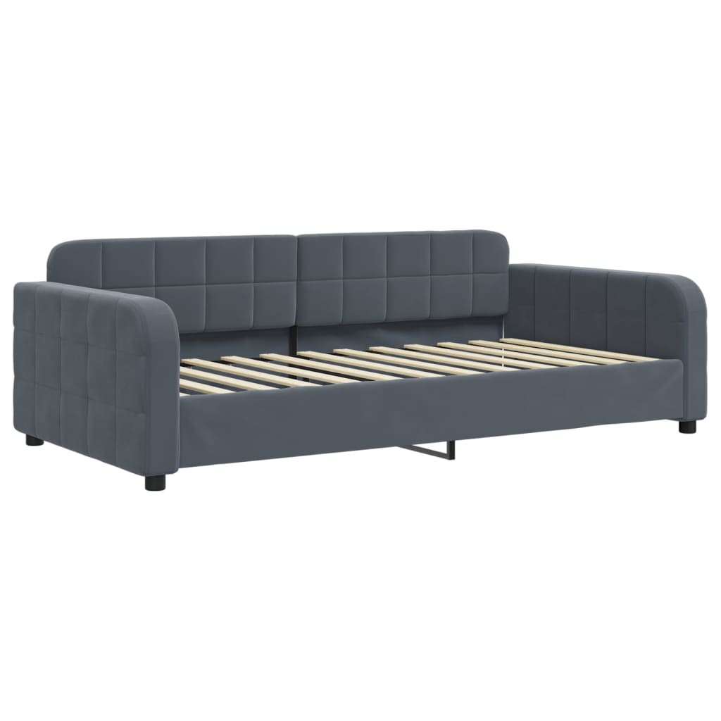 Slaapbank met matras 100x200 cm fluweel donkergrijs is nu te koop bij PeponiXL, paradijselijk wonen!