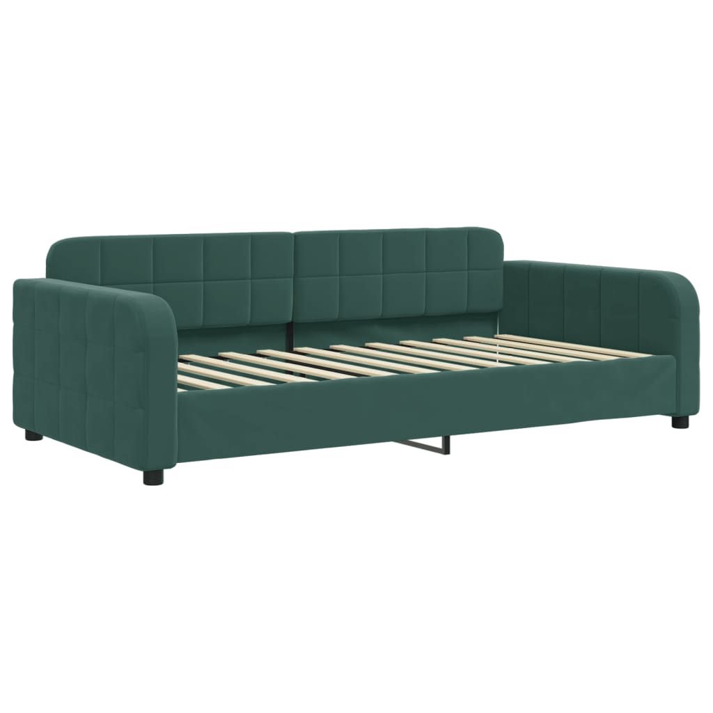 Slaapbank met matras 100x200 cm fluweel donkergroen is nu te koop bij PeponiXL, paradijselijk wonen!