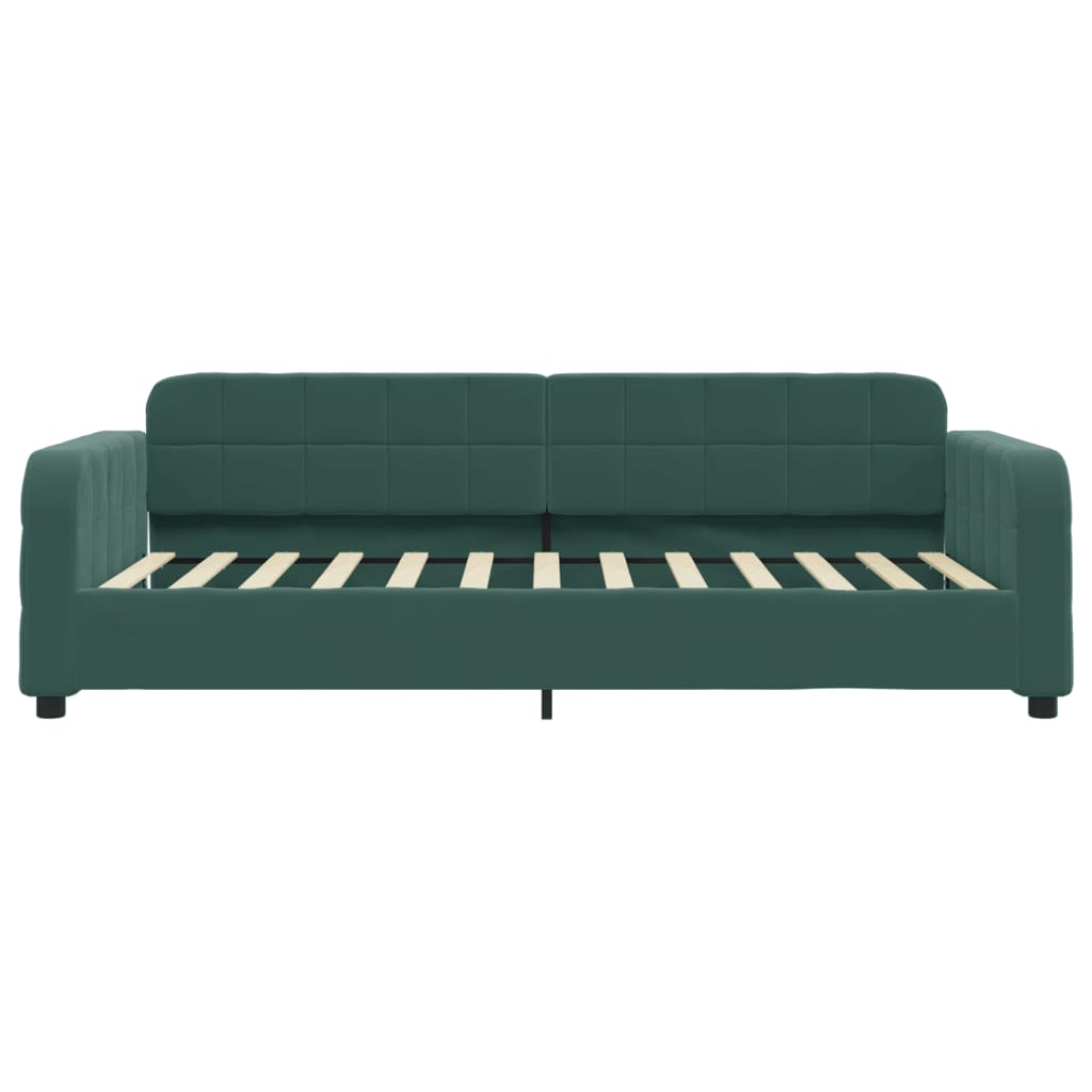 Slaapbank met matras 100x200 cm fluweel donkergroen is nu te koop bij PeponiXL, paradijselijk wonen!
