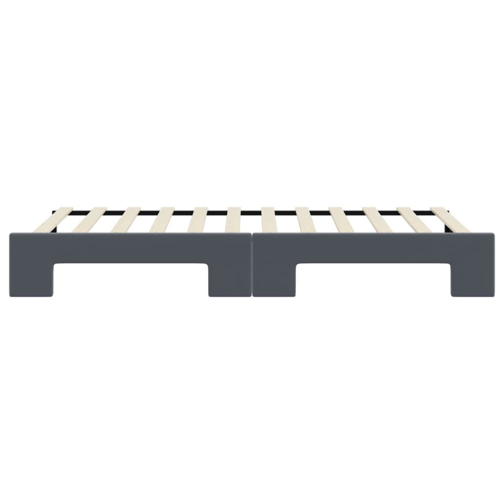 Slaapbank met onderschuifbed 80x200 cm fluweel donkergrijs is nu te koop bij PeponiXL, paradijselijk wonen!
