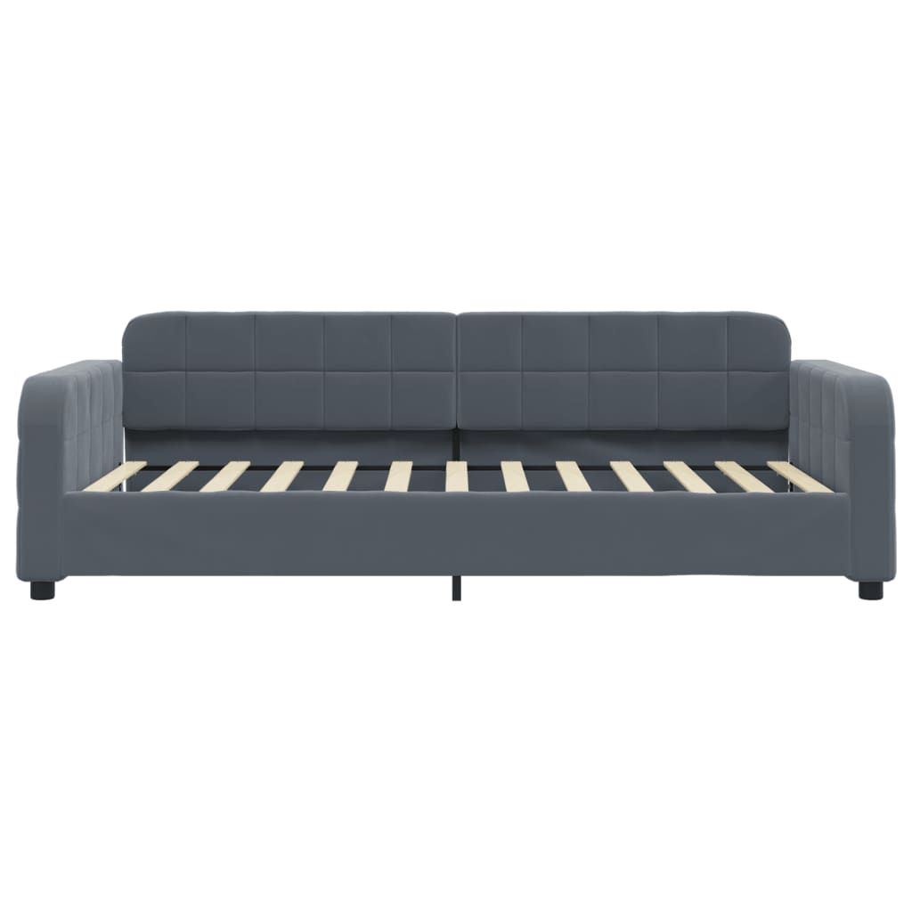 Slaapbank met onderschuifbed 100x200 cm fluweel donkergrijs is nu te koop bij PeponiXL, paradijselijk wonen!