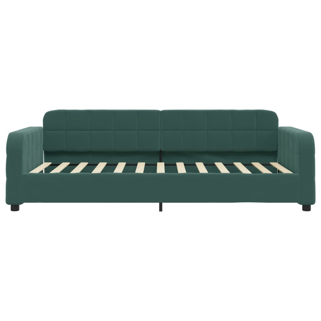 Slaapbank met onderschuifbed 100x200 cm fluweel donkergroen is nu te koop bij PeponiXL, paradijselijk wonen!