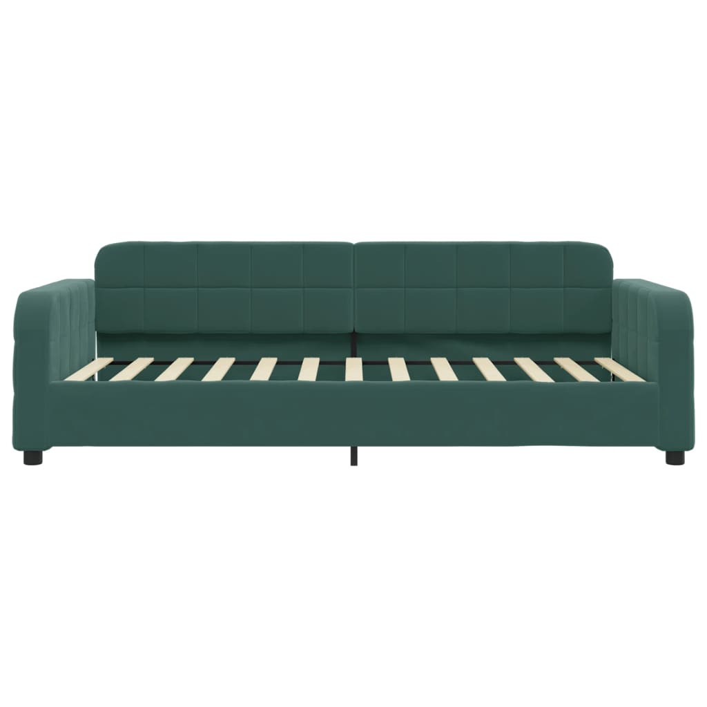 Slaapbank onderschuifbed en lades 90x200 cm fluweel donkergroen is nu te koop bij PeponiXL, paradijselijk wonen!