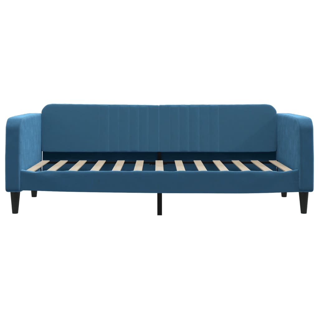 Slaapbank met matras 90x200 cm fluweel blauw is nu te koop bij PeponiXL, paradijselijk wonen!