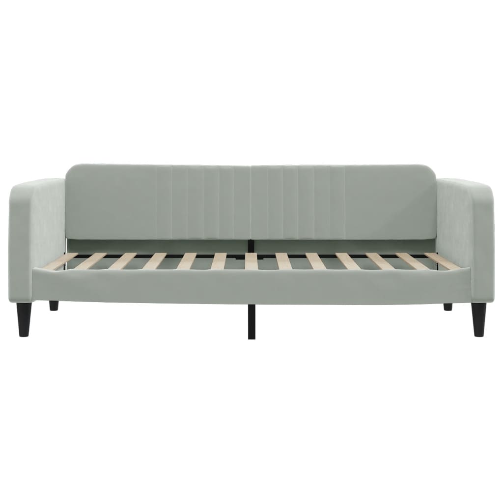 Slaapbank met matras 90x200 cm fluweel lichtgrijs is nu te koop bij PeponiXL, paradijselijk wonen!