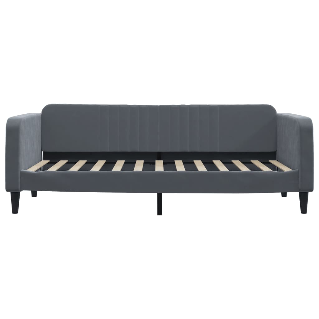 Slaapbank met matras 90x200 cm fluweel donkergrijs is nu te koop bij PeponiXL, paradijselijk wonen!