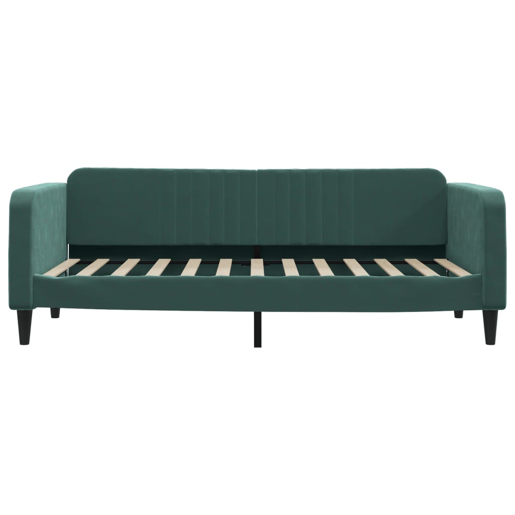 Slaapbank met matras 90x200 cm fluweel donkergroen is nu te koop bij PeponiXL, paradijselijk wonen!