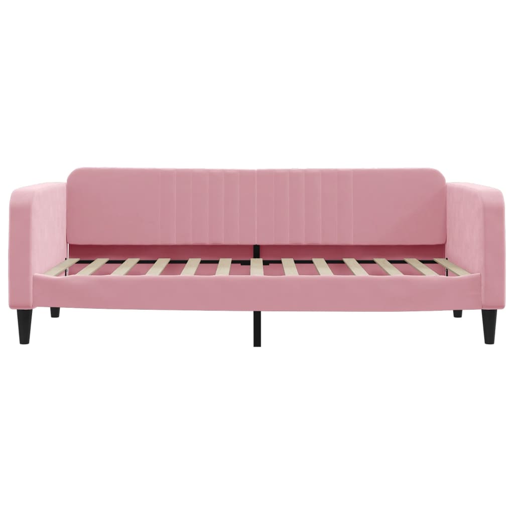 Slaapbank met matras 90x200 cm fluweel roze is nu te koop bij PeponiXL, paradijselijk wonen!