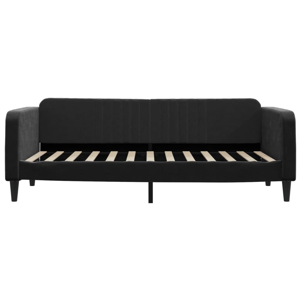 Slaapbank met matras 90x200 cm fluweel zwart is nu te koop bij PeponiXL, paradijselijk wonen!