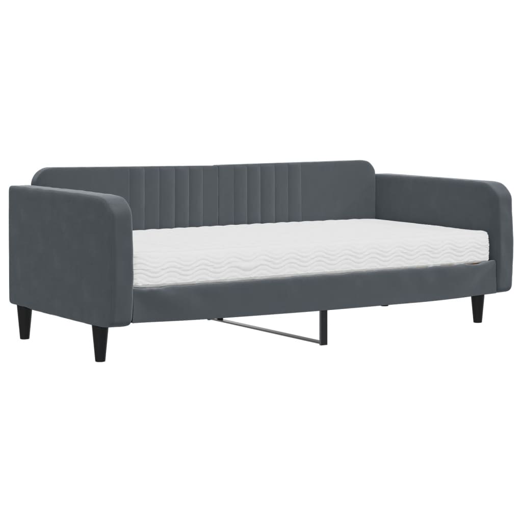 Slaapbank met matras 100x200 cm fluweel donkergroen is nu te koop bij PeponiXL, paradijselijk wonen!