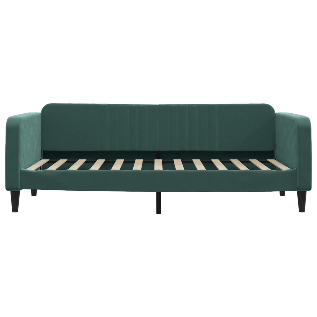 Slaapbank met matras 100x200 cm fluweel donkergroen is nu te koop bij PeponiXL, paradijselijk wonen!
