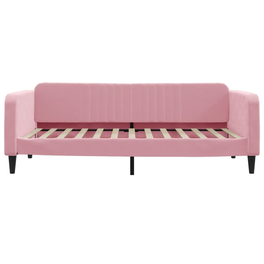 Slaapbank met matras 100x200 cm fluweel roze is nu te koop bij PeponiXL, paradijselijk wonen!