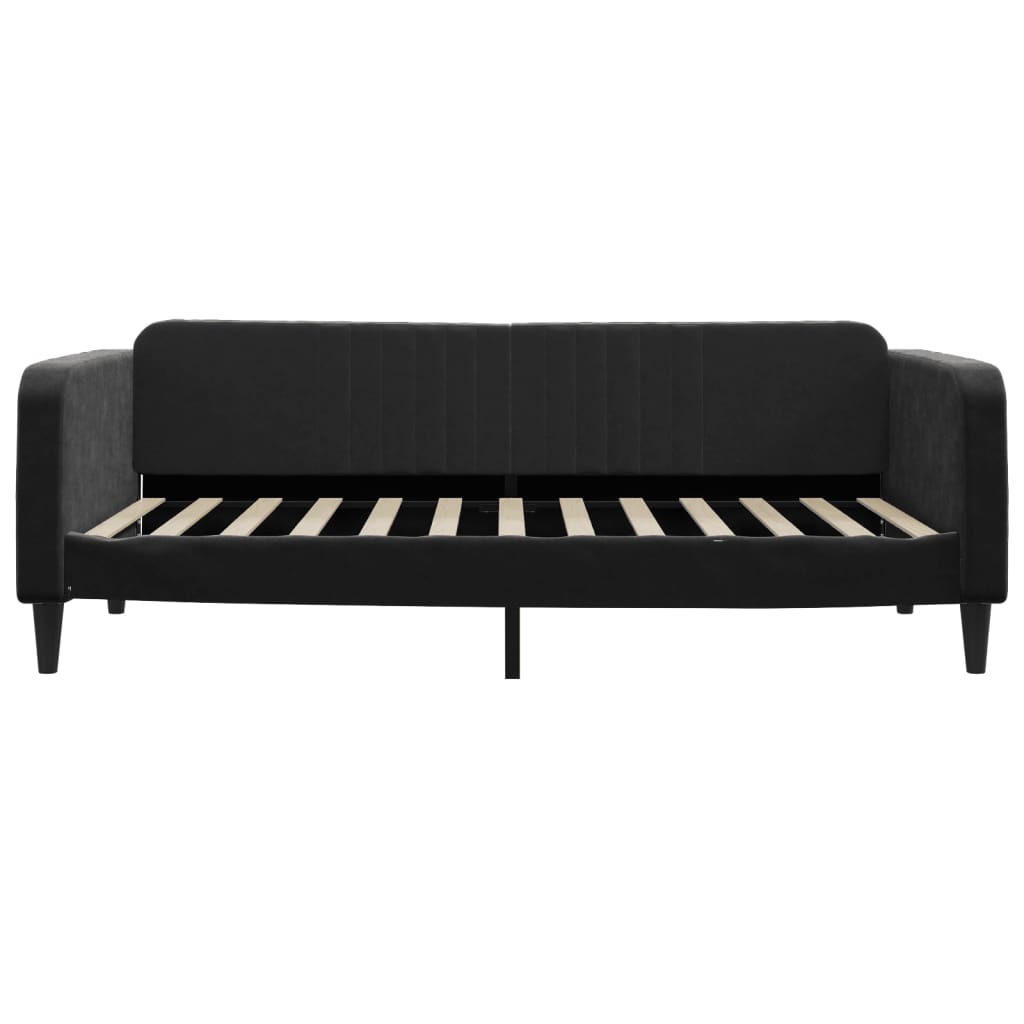 Slaapbank met matras 100x200 cm fluweel zwart is nu te koop bij PeponiXL, paradijselijk wonen!