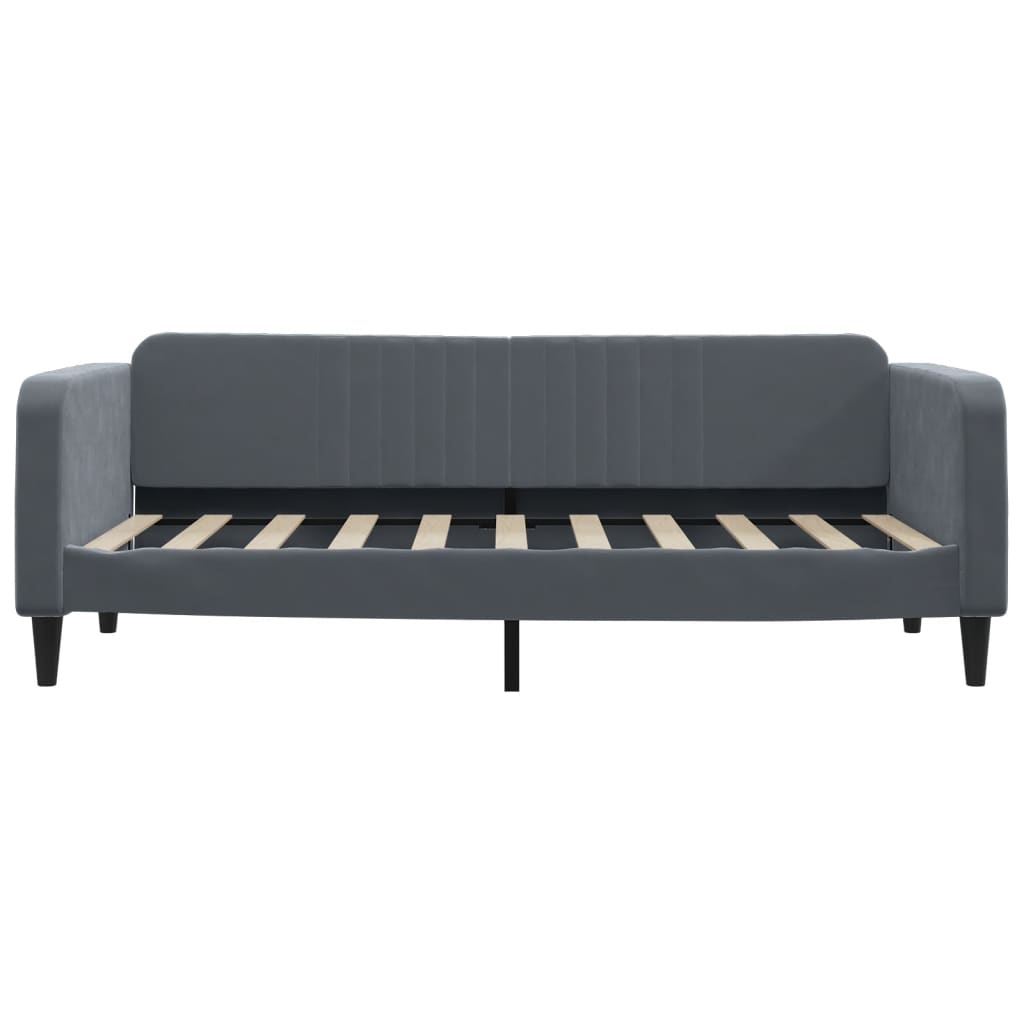 Slaapbank met matras 90x190 cm fluweel donkergrijs is nu te koop bij PeponiXL, paradijselijk wonen!