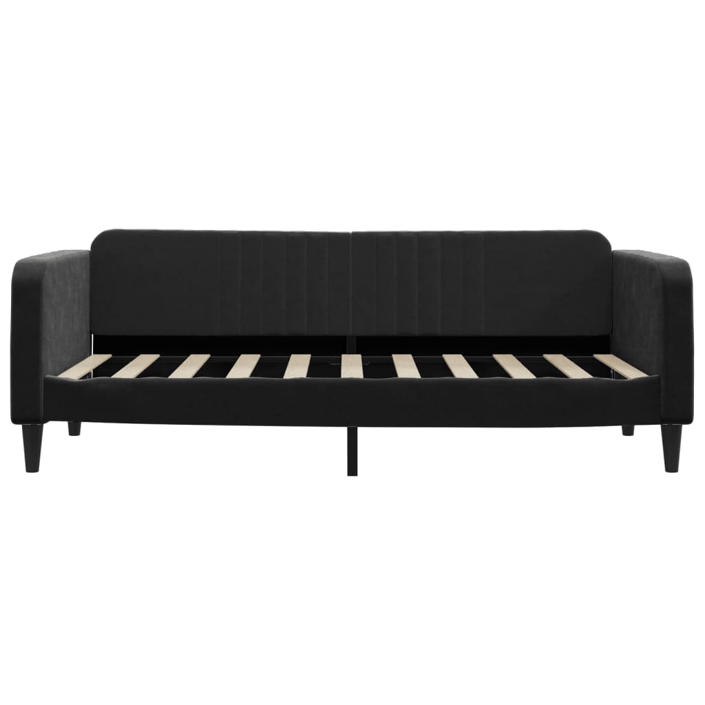 Slaapbank met matras 90x190 cm fluweel zwart is nu te koop bij PeponiXL, paradijselijk wonen!