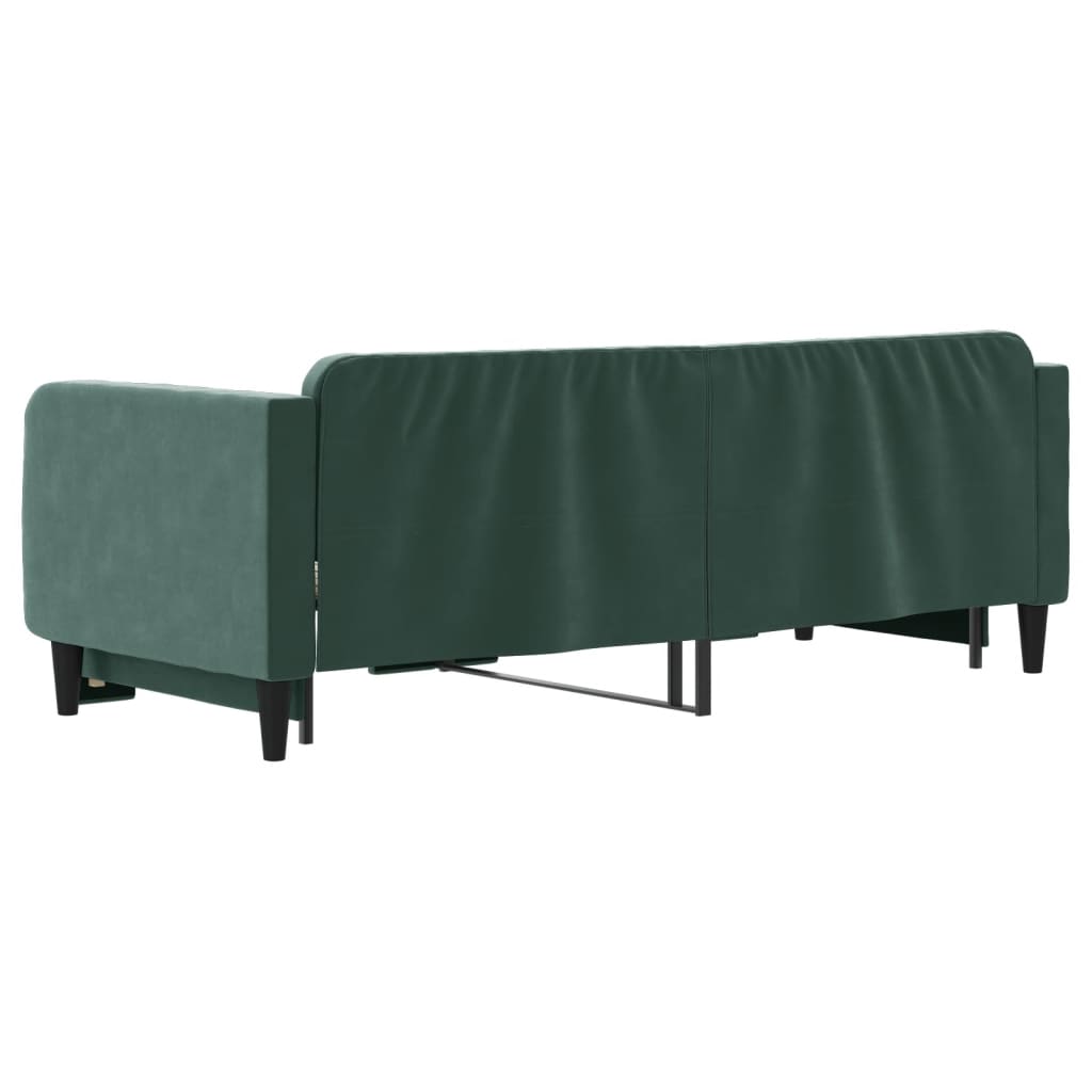 Slaapbank met onderschuifbed 80x200 cm fluweel donkergroen is nu te koop bij PeponiXL, paradijselijk wonen!