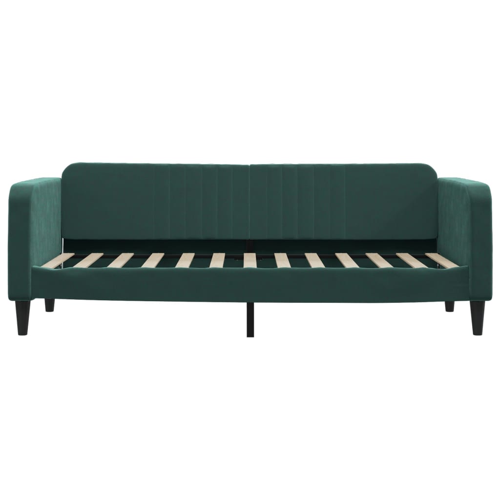 Slaapbank met onderschuifbed 80x200 cm fluweel donkergroen is nu te koop bij PeponiXL, paradijselijk wonen!