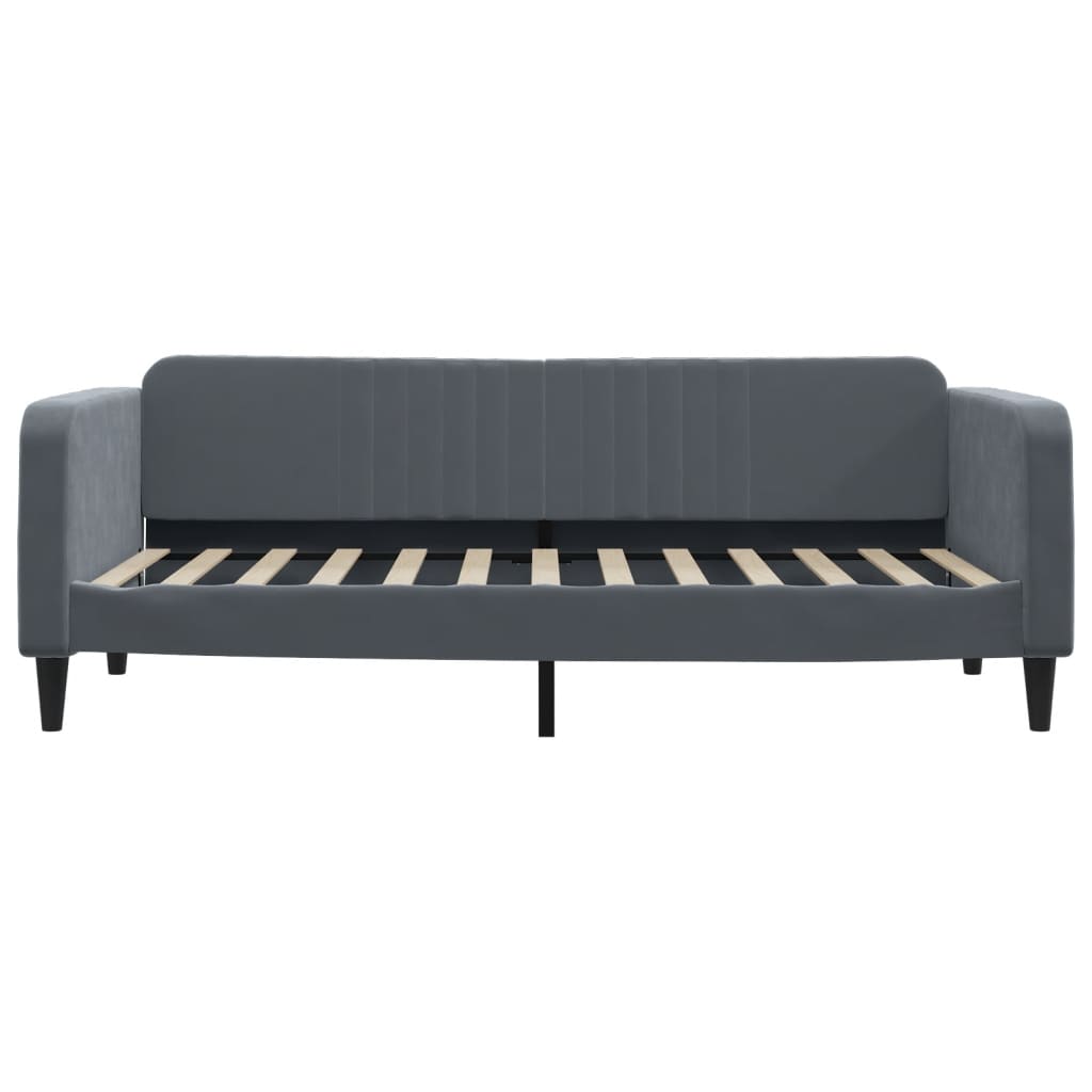 Slaapbank met onderschuifbed 90x200 cm fluweel donkergrijs is nu te koop bij PeponiXL, paradijselijk wonen!