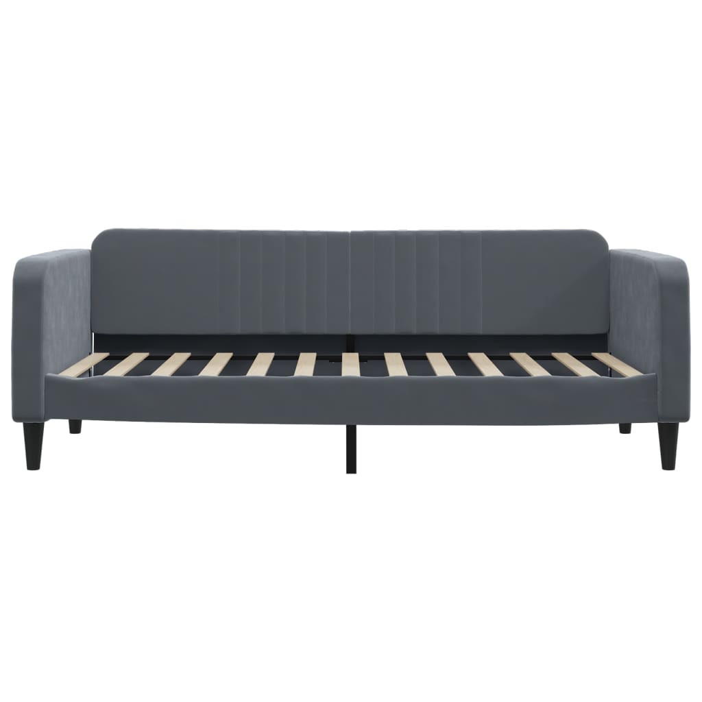 Slaapbank met onderschuifbed 100x200 cm fluweel donkergrijs is nu te koop bij PeponiXL, paradijselijk wonen!