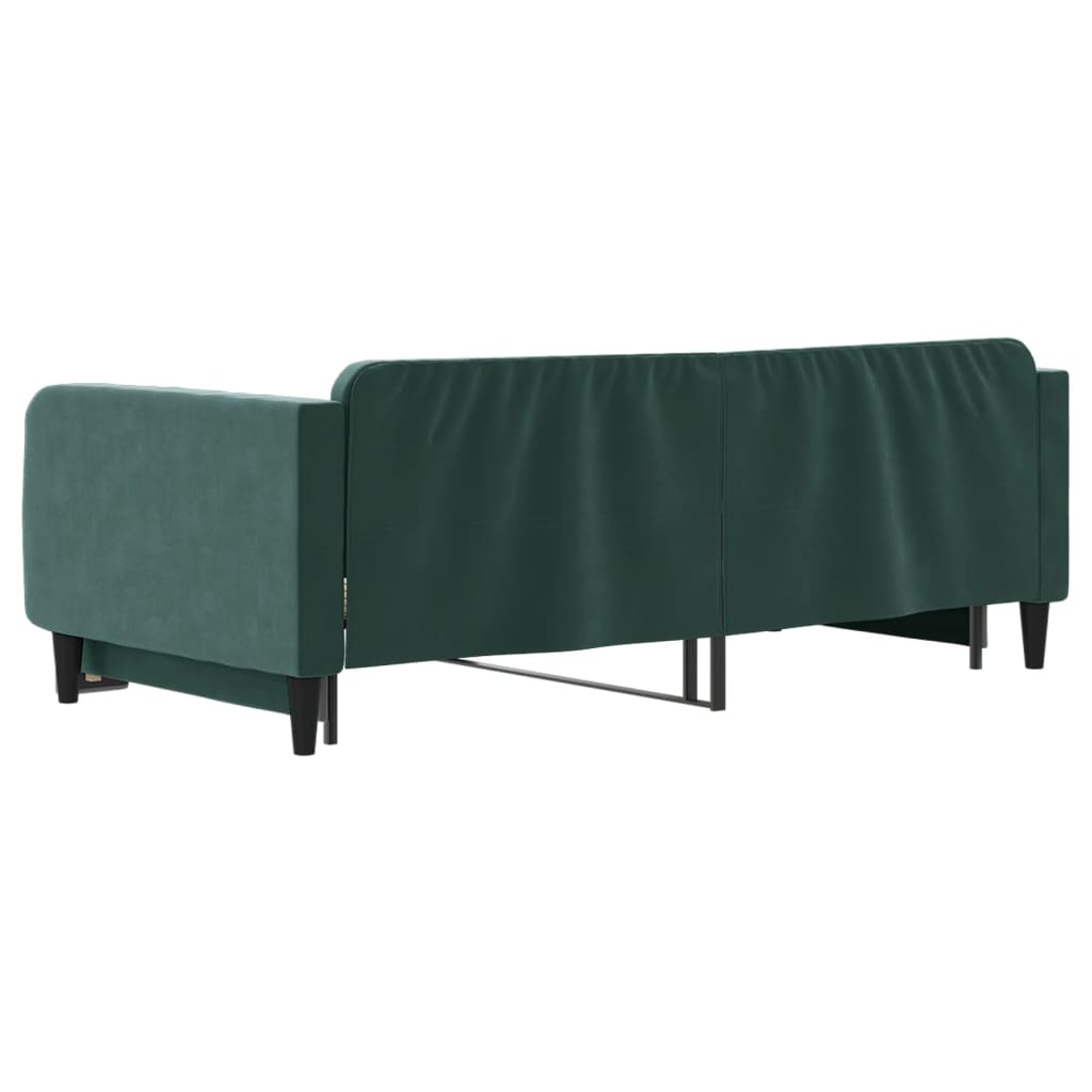 Slaapbank met onderschuifbed 100x200 cm fluweel donkergroen is nu te koop bij PeponiXL, paradijselijk wonen!