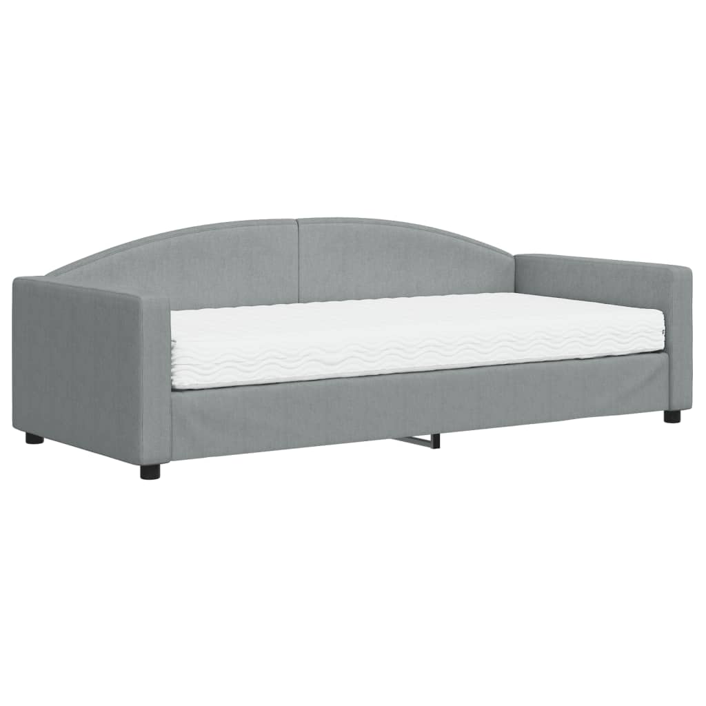 Slaapbank met matras 90x200 cm stof lichtgrijs is nu te koop bij PeponiXL, paradijselijk wonen!