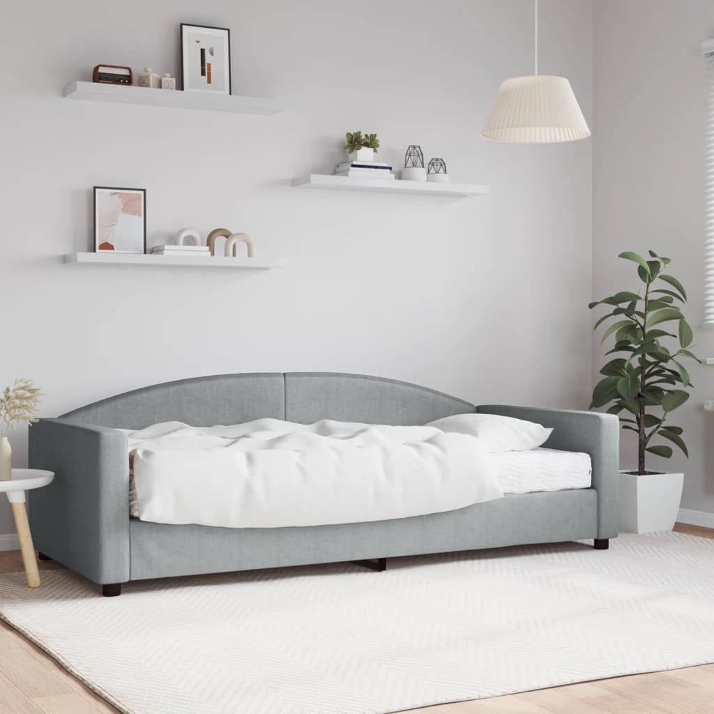 Slaapbank met matras 90x200 cm stof lichtgrijs is nu te koop bij PeponiXL, paradijselijk wonen!